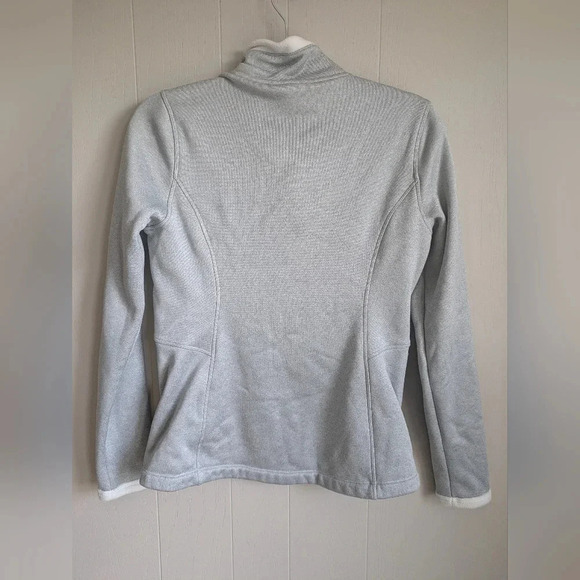 North Face Agave Jacket in Gray White size Medium Warm Cozy Fuzzy - Picture 7 of 9